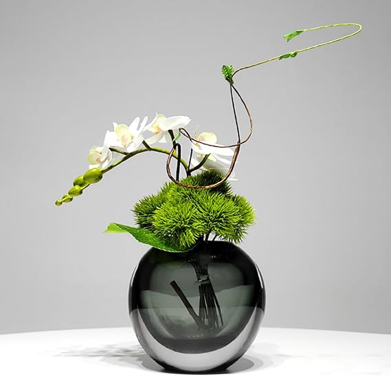 Artificial Flowers Arrangement in Vase, Green