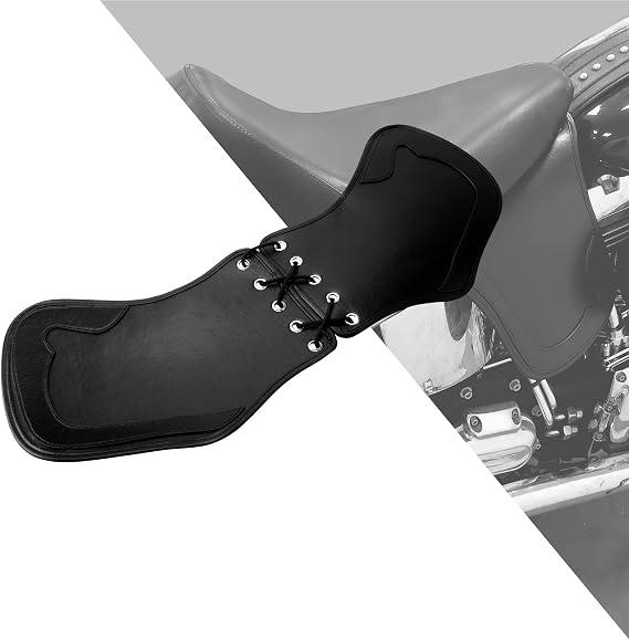 Leather Side Saddle Heat Shield Deflector Universal Fit for Harley Sportster Touring Street Road Glide Dyna Honda Kawasaki Yamaha Suzuki Black
