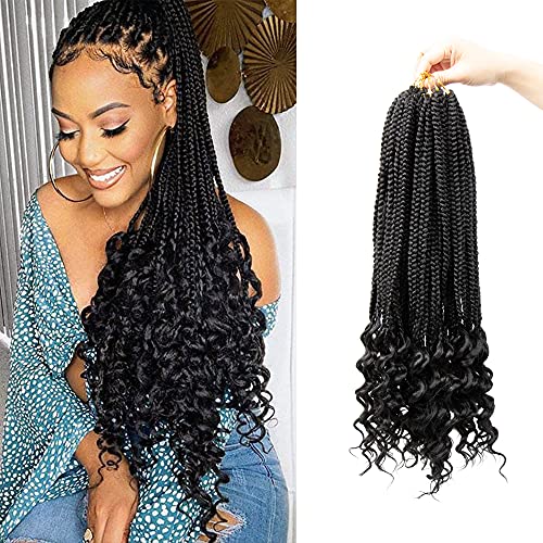 Crochet Hair For Black Women Curly Box Braids Ends Crochet Box Braids Beach Curl Extension Hair With Ends Goddess Freetress Beach Curl Braid 24 Inch 7 Pack of , 1b