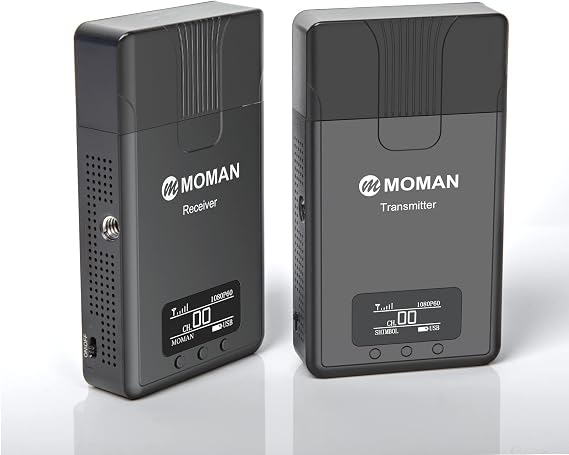 Wireless Video Transmission System, MOMAN Matrix 600S, SDI and HDMI Transmitter and Receiver for Blackmagic BMPCC Camera Atomos Ninja v with 600ft Range, Inbuilt Antennas Zero Noise, 0.08s Latency