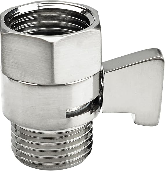 Water Flow Control Valve, Brass Shower Head Water Flow Shut-off Valve, Water Regulator for Shower Control, Water Users, Bathroom (Brushed Nickel)