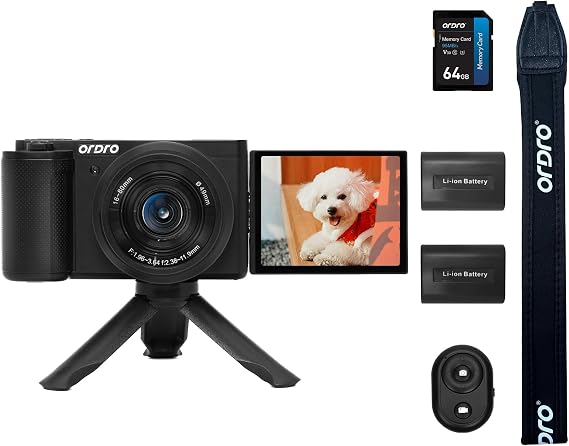ORDRO G930 5K Digital Camera for Content Creators Vloggers and Photography with 5X Optical Zoom, Auto-Focus and Wide Angle (Black)