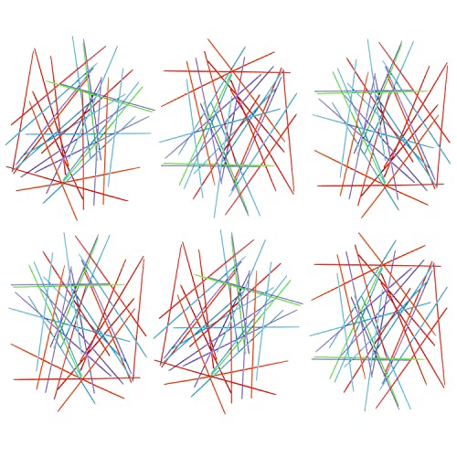 Gamie Plastic Pick-Up Sticks - Pack of 12 Sets 372 Sticks Total, Each Set with 31 Sticks & Instructions, Classic Pickup Sticks Game for Kids, Party Favors & Carnival Prizes