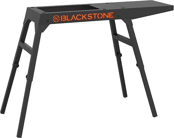 BLACKSTONE 5013 Collapsible Tabletop Griddle Stand, Black | 17" and 22" Compatible, Adjustable Legs, Removable Side Shelf, Powder Coated Steel