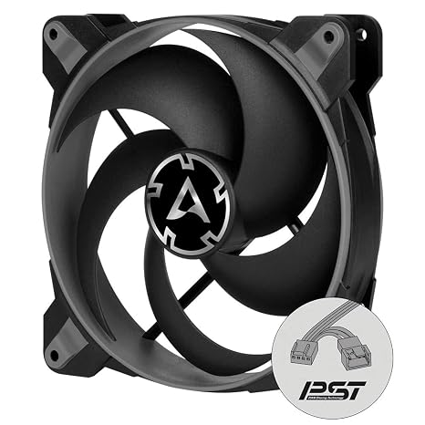 ARCTIC BioniX P120 - PC Fan, 120mm Gaming Case Fan with PWM Sharing Technology (PST), Pressure-optimised, Quiet Motor, Computer, Fan Speed: 200-2100 RPM - Grey