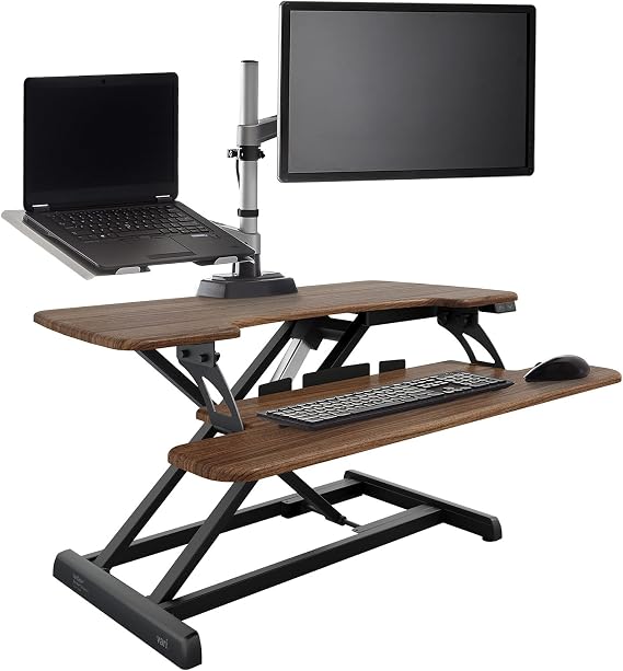 Vari Pro Plus 36 Electric Standing Desk Converter Walnut