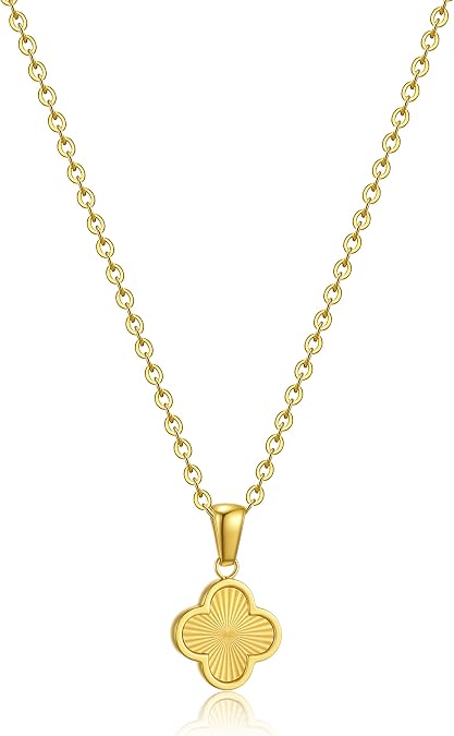 TICVRSS Clover Necklace for Women 18K Gold Plated Four Leaf Clover Pendant Necklaces Lucky Jewelry Gifts for Women
