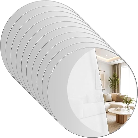 Mirror Stickers for Walls, 10 PCS Acrylic Round Mirrors Self Adhesive