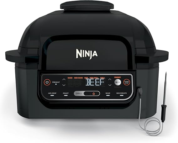 Ninja Foodi Smart 5-in-1 Indoor Grill & 4-qt Air Fryer, Black, LG451BK