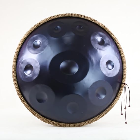 Handpan Drums Sets D Minor 22 Inches 10 Notes Steel Hand Drum 440Hz/432Hz with Soft Hand Pan Bag,2 Handpan Mallet,Handpan Stand for Camping,Meditation Or Yoga (Color : Blue-440HZ)