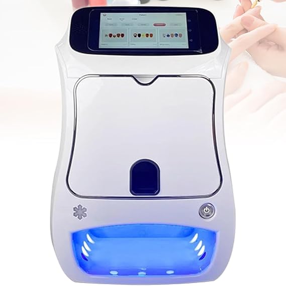 Nail Art Printing Machine, 3D Automatic Smart Nail Machine with Touch Screen Display, 10 Seconds Painting Digital Mobile Nail Art Printer with Touch Screen Display