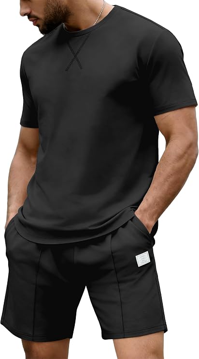 JEMLDL Men's 2 Piece Casual Loungewear Set | Summer Outfits, Casual , Short Sleeve Shirt & Shorts, Comfortable