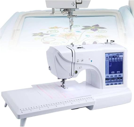 Electric Embroidery Machine, Automatic Sewing Machine 158 Built-in Patterns, with 4" x 9.2" Embroidery Area and LCD Touch Screen, Built-in 210 Letters and 30 Pattern Borders, Sewing