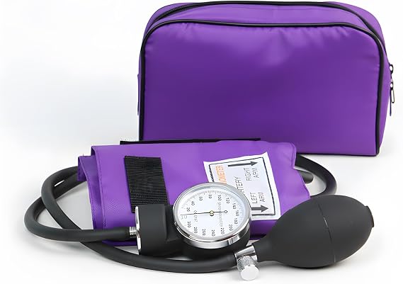 Aneroid Sphygmomanometer, Purple Manual Blood Pressure Cuff