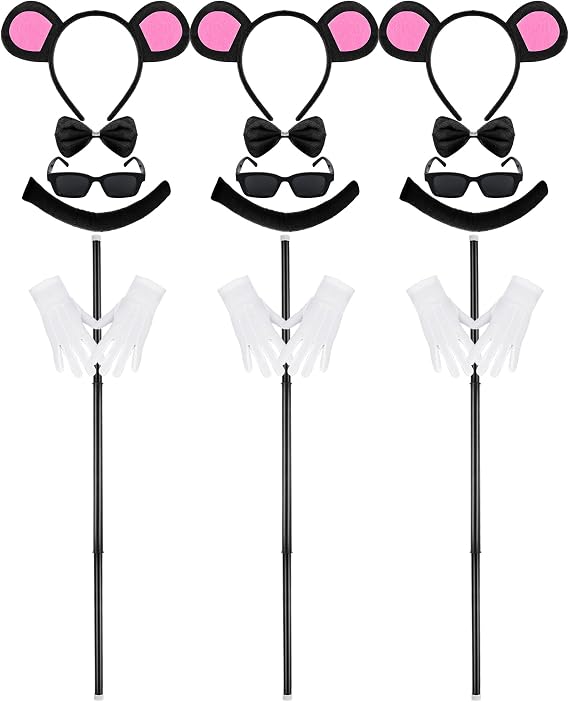 Neer 18 Pcs Halloween Mouse Theme Costume Accessories Set