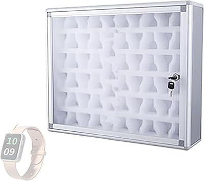 Aluminum Watch Display Case with Lock, Multi-Slot Mobile & Watch Storage Holder, Secure Organizer for Classroom, Office Use60bit