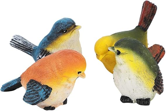 DEWIN Bird Decoration Birds for Garden Decoration Animal Figurine Decoration Lawn Garden Yard Ornaments (Pack of 4)