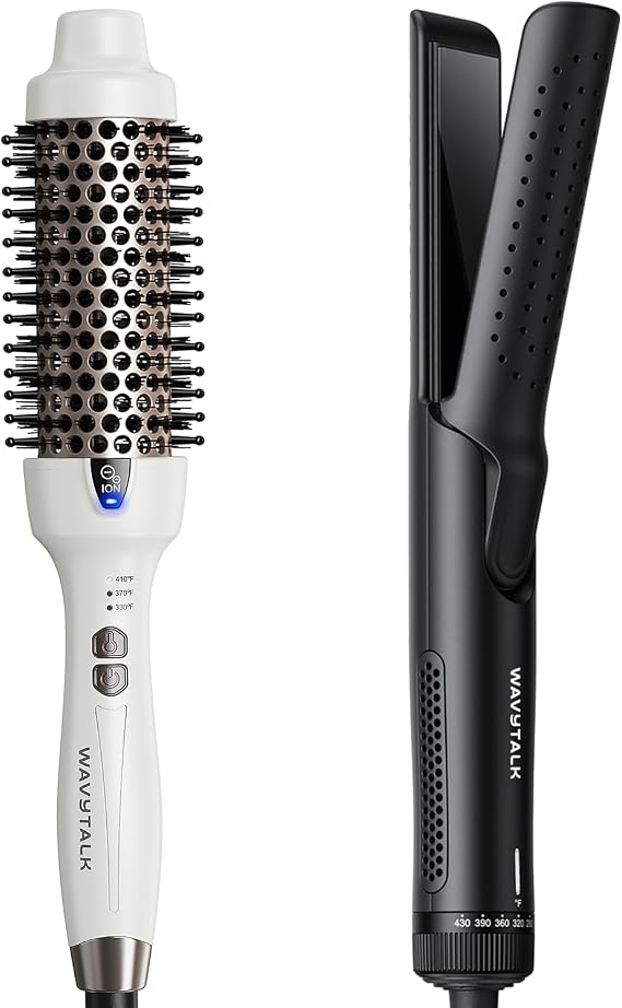 Wavytalk Blowout Express Ionic Thermal Brush White and Cool Curl Airflow Styler