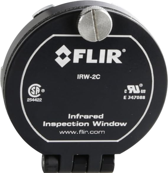FLIR IRW-2C Infrared Inspection Window, 2 Inches | Arc flash safety, visual/thermal/fusion, anodized aluminum frame, hinged cover, install kit