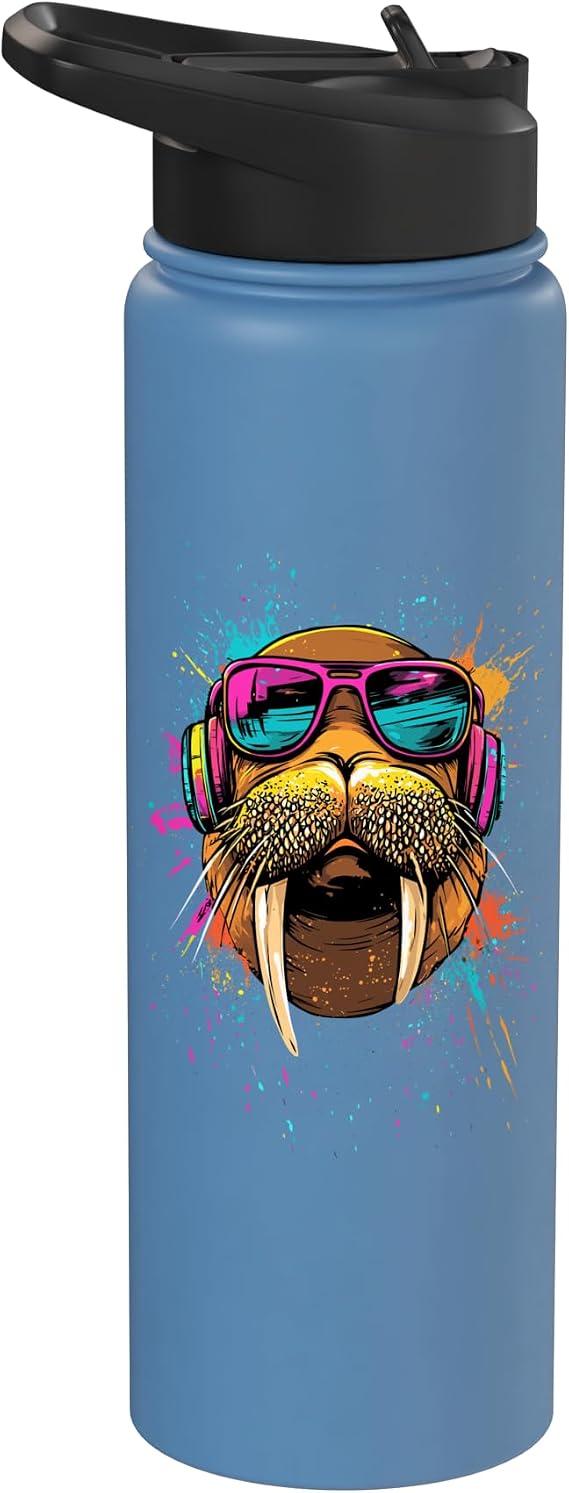 Walrus with Sunglasses Tusks Seal Pacific Walruses Stainless Steel Insulated Water Bottle