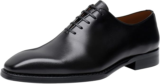Santimon Mens Dress Shoes Formal Oxfords Genunie Leather Modern Whole Cut Oxford Fashion Business Casual Derby Prom Wedding Suit Shoes Tuxedo Shoes for Men
