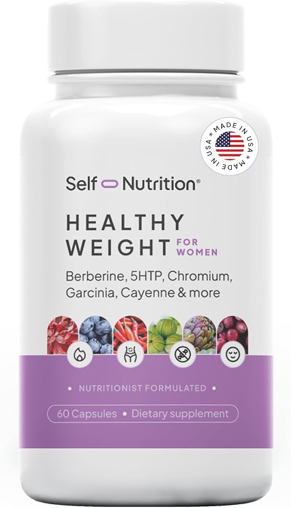 SELF NUTRITION Healthy Weight Loss Supplement for Women - Third-Party Tested - Appetite and Craving Control, Fat Burner, Weight Loss Supplement, Metabolism and Mood Booster - Made in USA, 60 Capsules