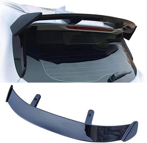Car Rear Trunk Spoiler for Renault Zoe R135 R110 R240 R90 Q90 2013-2024, Tailfin Tail Fin Tailgate Bumper Diffuser Spoiler Styling Accessories,Gloss Black, normal