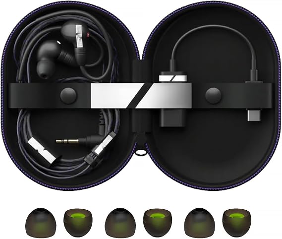 Sony INZONE E9 Wired Black in-Ear Monitor for Gaming Bundle | 6 Knox Gear Earbud Replacement Tips, Noise-Isolating Sealed Design, Virtual 7.1 Surround Sound Experience