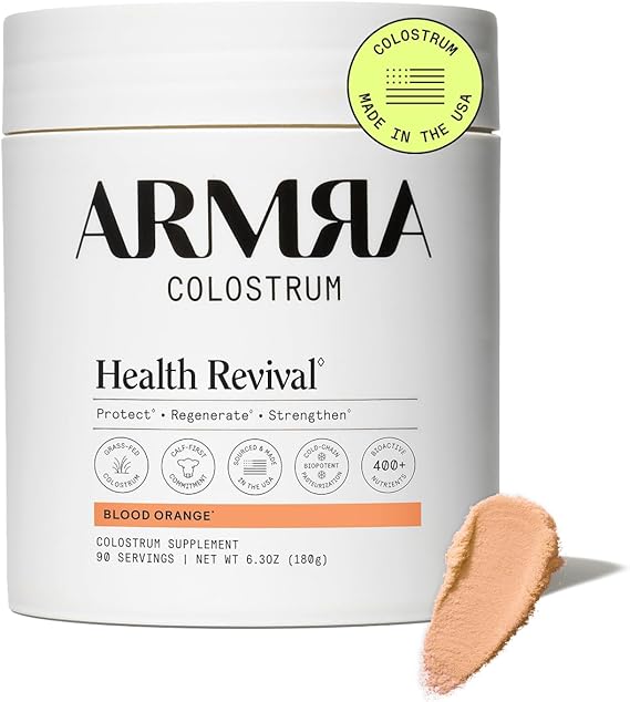 ARMRA Colostrum Powder, Blood Orange, 90 Serving Jar