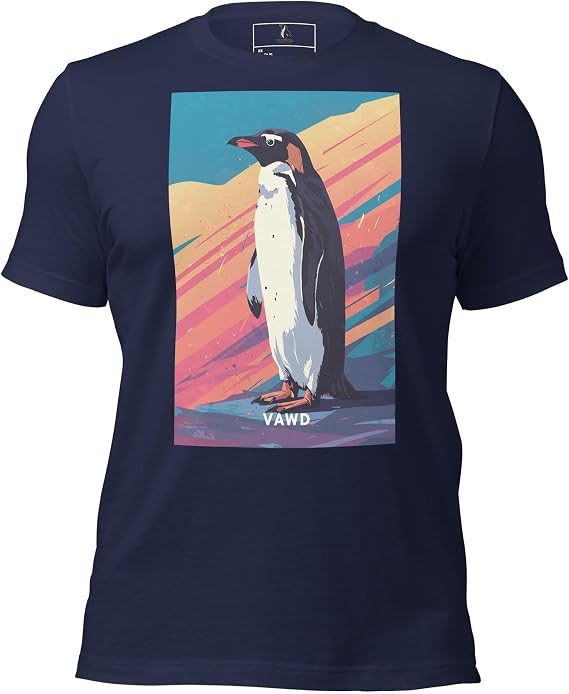 Sunset Penguin Tee Vibrant Indie Rock Inspired Graphic T-Shirt
