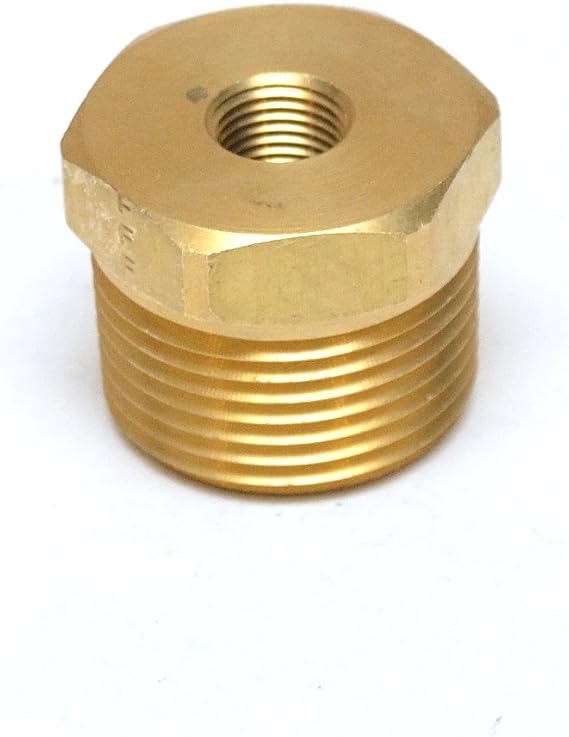 FasParts 3/4" NPT Male NPT MIP MPT x 1/8" NPT Female FIP FPT Reducer Bushing Brass Fitting Fuel/Air/Water/Boat/Gas/Oil WOG