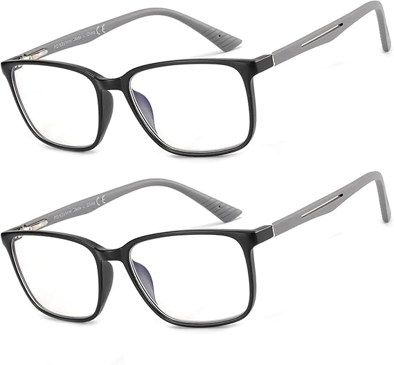 BLUEMOKY Blue Light Reading Glasses for Men 1.0, Sport Square Frame Readers, Anti Glare Computer Glasses
