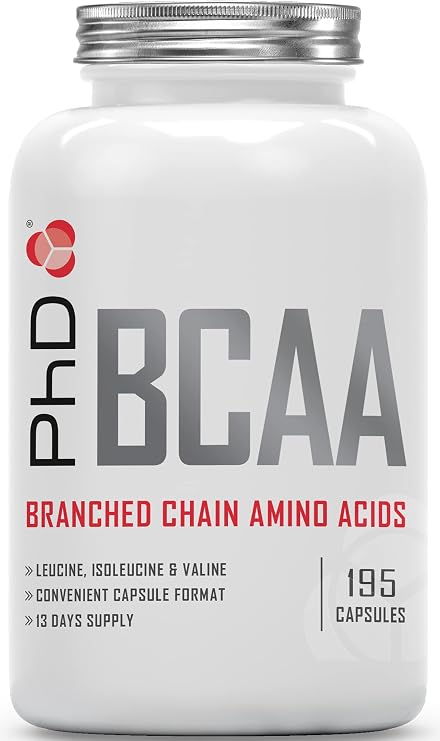 PhD Nutrition BCAA Capsules | 3 Essential Amino Acids | Branch Chain Amino Acids| 195 Capsules