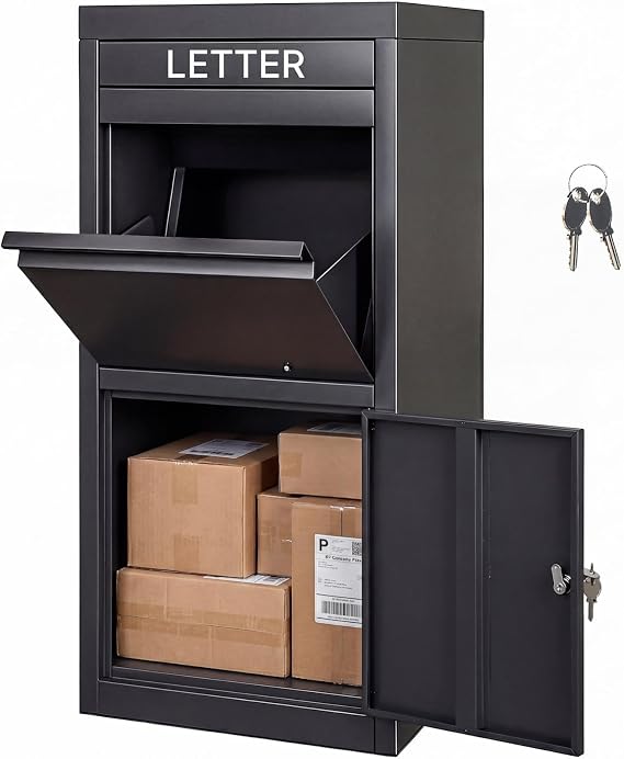 Extra Large Package Delivery Box for Outside, Weatherproof Parcel Drop Box | Lockable Package Parcel Box for Porch and Curbside Storage