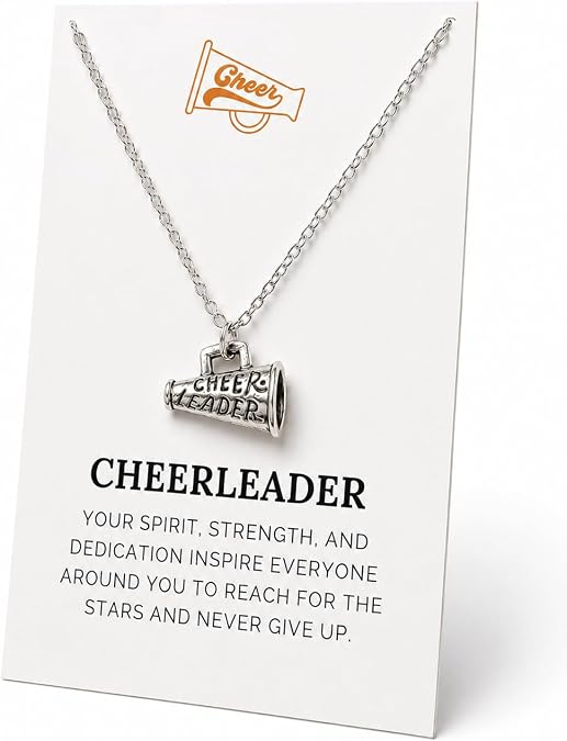 VIY Personal Card Cheerleader gifts, Cheerleading necklace, Cheer gifts, Cheer team gift for women, Dance team necklace, Dancer gift