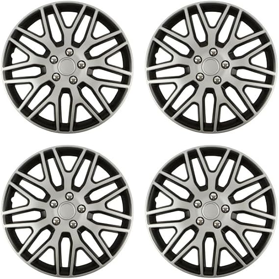 Shield Autocare © Car Wheel Trims 15" Hub Caps Plastic Covers Set of 4 Dakar NC Silver Wheel Trims_F647