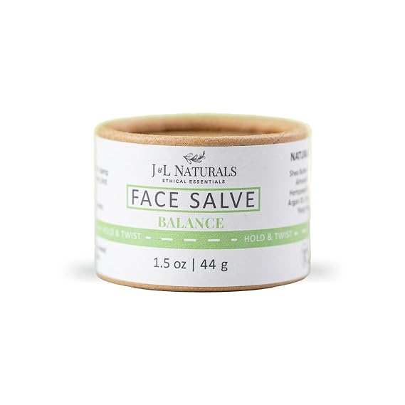 J&L Naturals Sustainable Face Salve Moisturizer for Combination Skin & Oily Skin | Organic Ingredients, 100% Natural | Cruelty Free, Vegan, Paraben Free (1-Pack) (Balance, 1.5 Oz (Single))