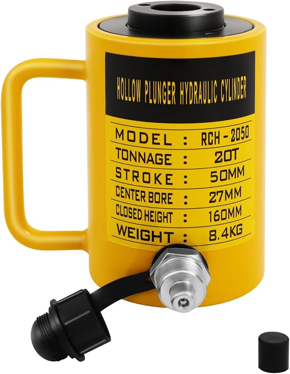 Hydraulic Jack, Hydraulic Bottle Jack, 20T Hydraulic Cylinder Ram, Professional Hydrostatic Lifting Cylinder Ram Stroke Manual Handle and Air Pump, for Car, Pickup, Truck, RV, Auto Repair, Industrial