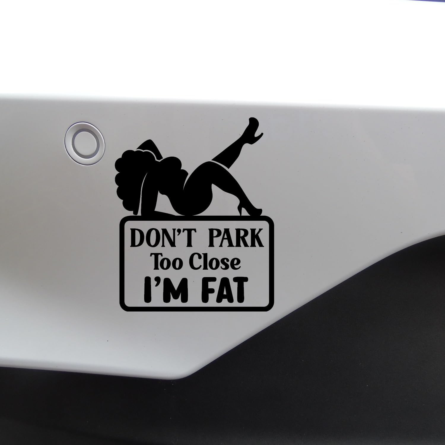 Don't Park Too Close Funny Car Bumper Sticker - Wall Decal - Cute - Window - Van - Caravan - Motorhome - Campervan Black