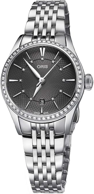 Oris Automatic Diamond Grey Dial Ladies Watch 01 561 7722 4953-07 8 14 79