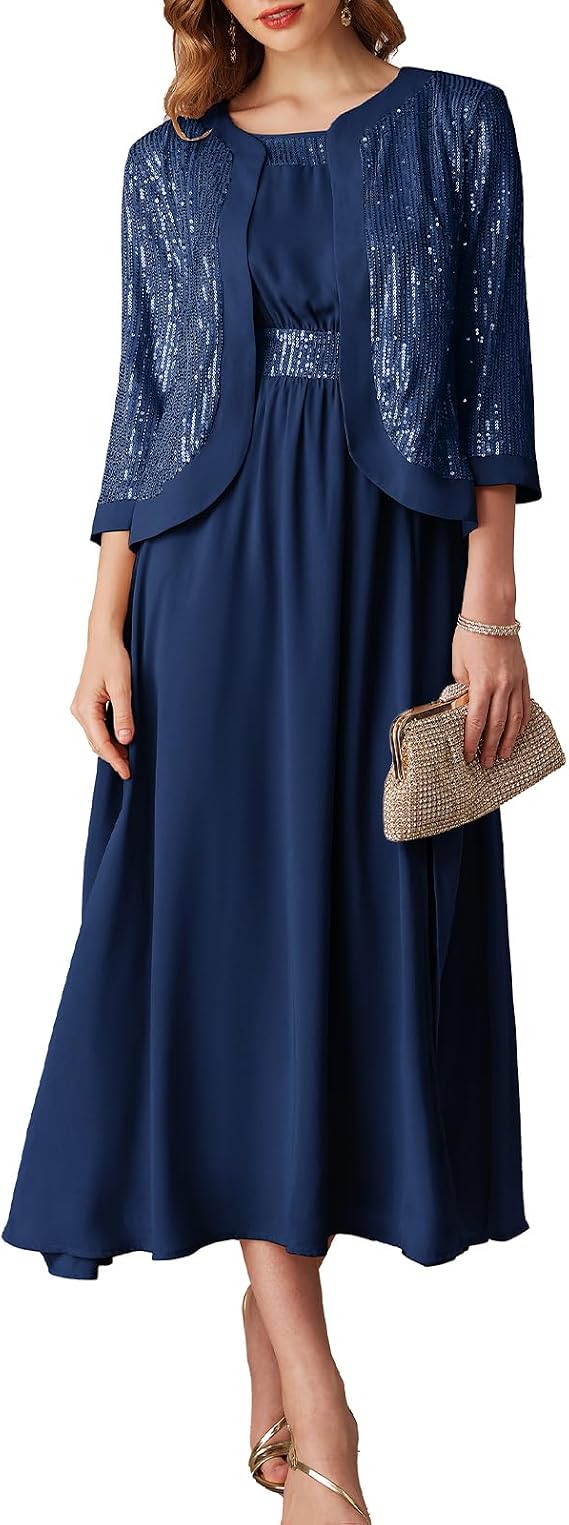 GRACE KARIN Women's Formal Dresses - Mother of The Bride & Wedding Party Cocktail Dress - Two Piece & Sequin Dress
