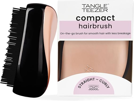 Tangle Teezer Compact Styler Rose Gold Black Saç Fırçası -Seyahat ve Çanta Boy Tarak
