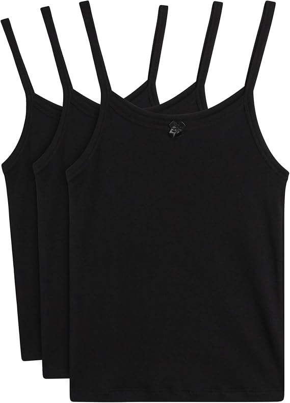 Rene Rofe Girls Camisole 3 Pack 100% Cotton Spaghetti Strap Tank