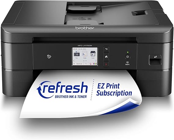 Brother MFC-J1170DW Wireless Color Inkjet All-in-One Printer, NFC One-Touch Print, Duplex, Cloud Print & Scan, Mobile App Control, 2.7" Touchscreen, Works with Alexa