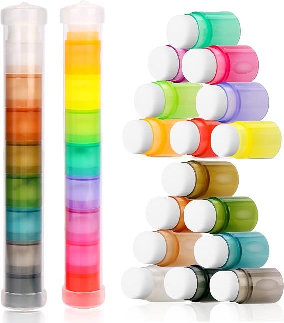 Yoseng 16 Pcs Blending Brushes for Card Making,Card Making Supplies,Finger Blending Brushes Daubers with Storage Box,Crafter Color Coded Handles Ink Blender Tool,Brush Head Diameter 0.77"