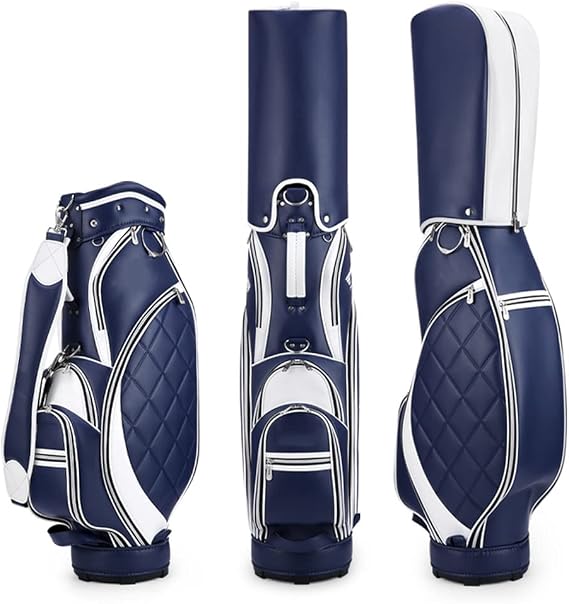 Golf Club Bag for Women, Fashion Diamond Rivets TPU Waterproof Golf Clubs Bag, Lightweight Golf Cart Bag with 5 Way Organizer Divider for Driving Range Vision