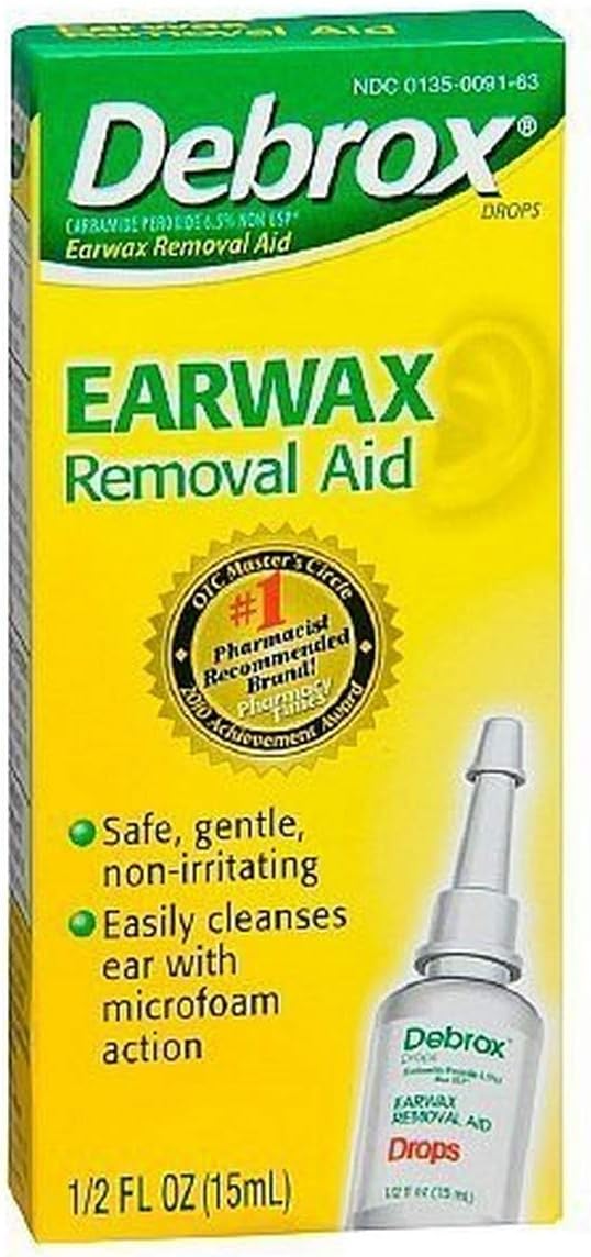 Debrox Earwax Removal Aid Drops, 0.5 Fl Oz Pack of 2