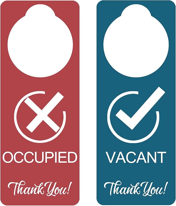 Vacant Occupied Door Hanger Sign,2Pcs Double Sided Sign for Room,9''x3''PVC | Door Hanger Sign for Home Office Restroom Conference Hotels Hospital,Indicator Tells Whether Room Vacant or Occupied