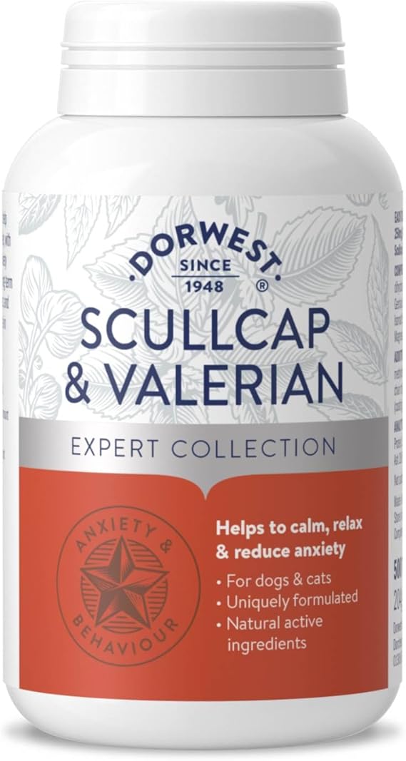 Dorwest Herbs Scullcap And Valerian Tablets For Dogs And Cats 500 Tablets