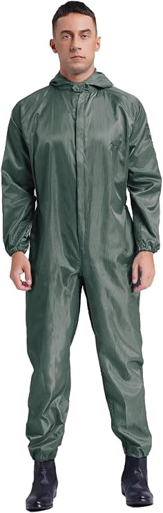 Men's Work Overall Anti-Static Dustproof Coveralls Nylon Jumpsuit Long Sleeve Spray Bodysuit